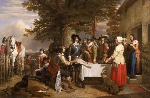 Charles Landseer Charles I holding a council of war at Edgecote on the day before the Battle of Edgehill oil painting image
